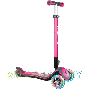 Самокат Globber Elite Deluxe Lights (розовый)